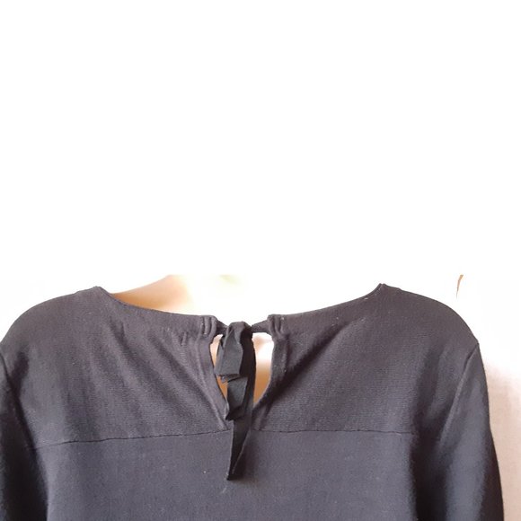 Women's Chelsea &Theodore long tunic with back slit/ bow closure,3/4 sleeves, M - Picture 6 of 11